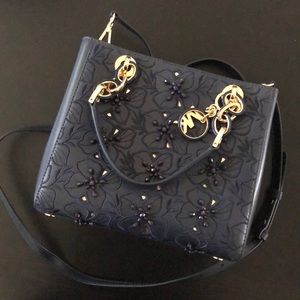MK navy blue embellished Mercer style crossbody